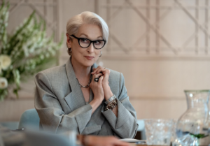 Meryl Streep Miranda Priestly smug expression Devil Wears Prada 2 film 2026